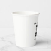 Aangepaste Qr-code witte minimalistische koffie  Papieren Bekers (Rechts)