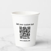 Aangepaste Qr-code witte minimalistische koffie  Papieren Bekers (Voorkant)