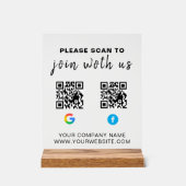 Aangepaste QR-code Zakelijk Acryl Bord (Voorkant)