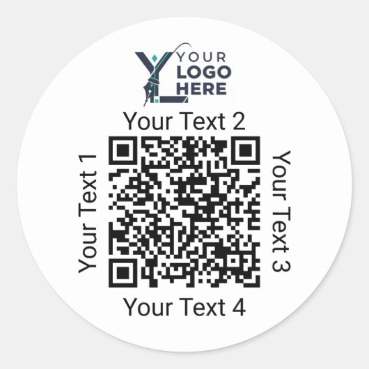 Aangepaste QR-code Zakelijk Logo Branding Ronde Sticker (Voorkant)