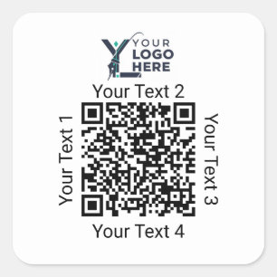 Aangepaste QR-code Zakelijk Logo Branding Vierkante Sticker