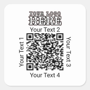 Aangepaste QR-code Zakelijk Logo Branding Vierkante Sticker