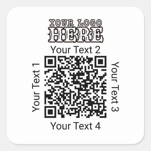 Aangepaste QR-code Zakelijk Logo Branding Vierkante Sticker (Voorkant)