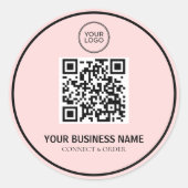 Aangepaste QR-code Zakelijk Logo Gepersonaliseerde Ronde Sticker (Voorkant)