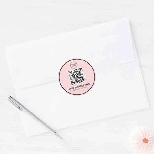 Aangepaste QR-code Zakelijk Logo Gepersonaliseerde Ronde Sticker (Envelop)