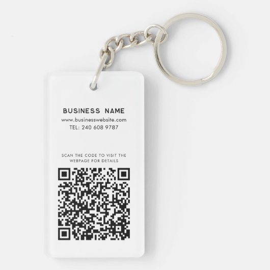 Aangepaste QR-code Zakelijk Logo Modern Sleutelhanger (achterkant)