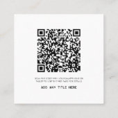 Aangepaste QR-code Zakelijk Logo Modern Trendsette Vierkante Visitekaartje (Achterkant)