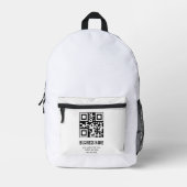 Aangepaste QR-code Zakelijk Logo Naam Sjabloon Bedrukte Rugzak (Voorkant)