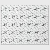 Aangepaste QR-code Zakelijk Logo Naam Sjabloon Cadeaupapier (Vlak)