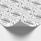 Aangepaste QR-code Zakelijk Logo Naam Sjabloon Cadeaupapier (Hoek)