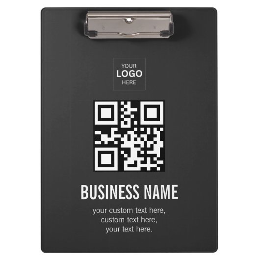 Aangepaste QR-code Zakelijk Logo Naam Sjabloon Klembord (Voorkant)