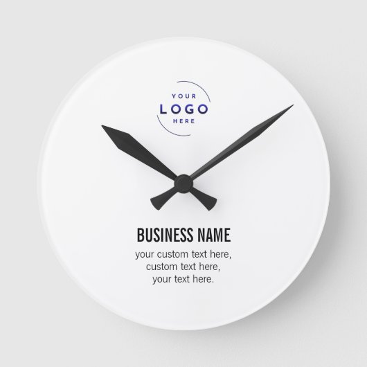 Aangepaste QR-code Zakelijk Logo Naam Sjabloon Ronde Klok (Voorkant)