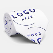 Aangepaste QR-code Zakelijk Logo Naam Sjabloon Stropdas (Opgerold)