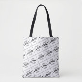 Aangepaste QR-code Zakelijk Logo Naam Sjabloon Tote Bag (Voorkant)