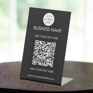 Aangepaste QR-code Zakelijk Logo Promotioneel Tafe Reclamebord Met Voetstuk