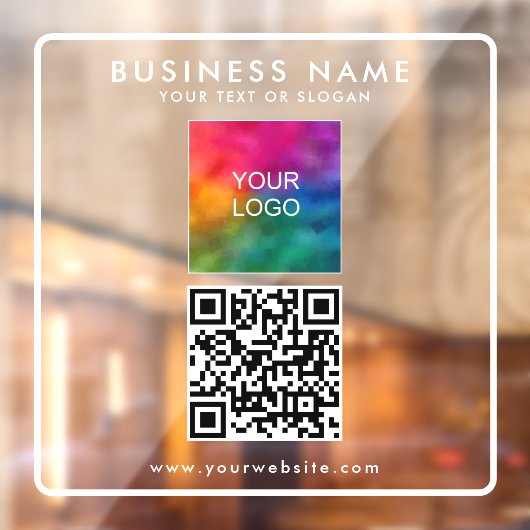 Aangepaste QR-code Zakelijk Logo Tekst Eenvoudig Raamsticker (Vel 2)