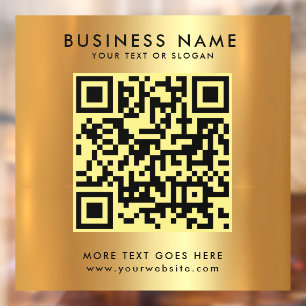 Aangepaste QR-code Zakelijk Logo Tekst Nepgoud Gla Raamsticker