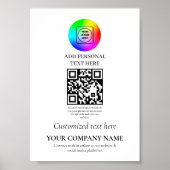 Aangepaste QR-code Zakelijk Minimaal Wit Merk post Poster (Voorkant)
