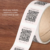 Aangepaste QR-code Zakelijk Roze Vierkante Sticker