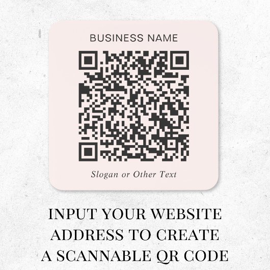 Aangepaste QR-code Zakelijk Roze Vierkante Sticker
