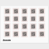 Aangepaste QR-code Zakelijk Roze Vierkante Sticker (Vel)