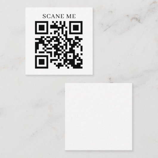 Aangepaste QR-code Zakelijk | Tekst of sociale med Vierkante Visitekaartje (Voorkant / Achterkant)