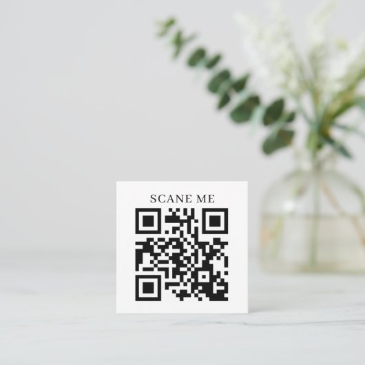 Aangepaste QR-code Zakelijk | Tekst of sociale med Vierkante Visitekaartje (Staand voorkant)