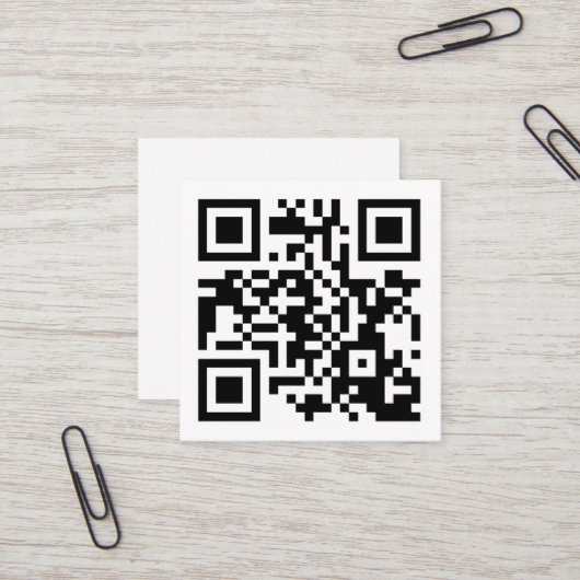 Aangepaste QR-code Zakelijk | Tekst of sociale med Vierkante Visitekaartje (Voorkant / Achterkant in situ)