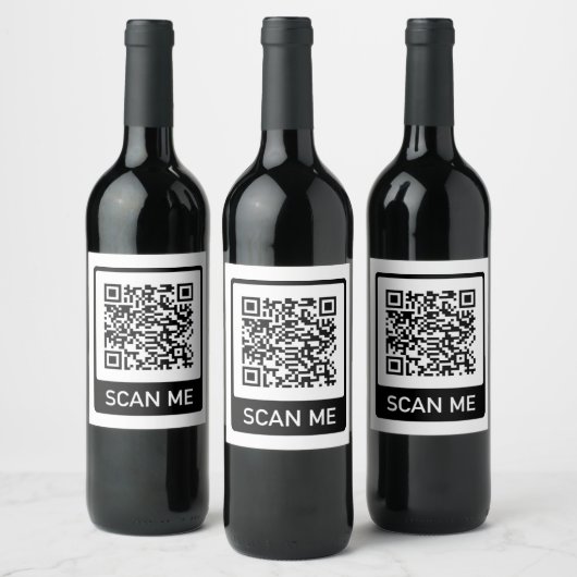 Aangepaste QR-code zakelijk Wijn Etiket (Flessen)