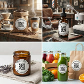 Aangepaste QR-code zakelijke branding Ronde Sticker