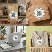 Aangepaste QR-code zakelijke branding Ronde Sticker