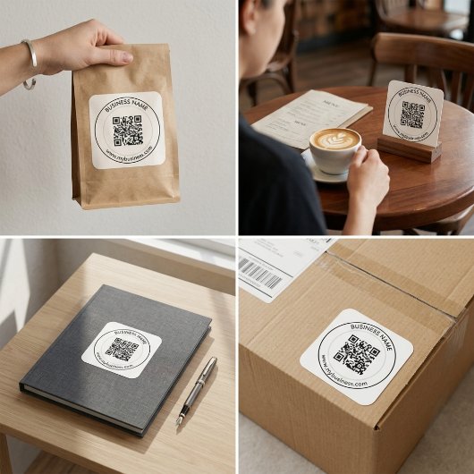 Aangepaste QR-code zakelijke branding Vierkante Sticker