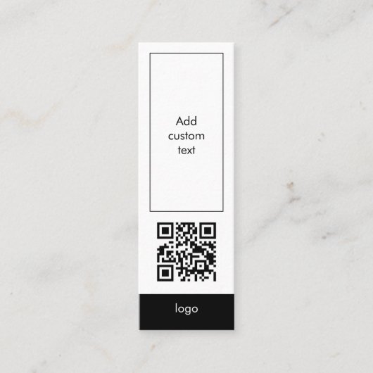 aangepaste qr-code zakelijke eenvoudige witte blad mini visitekaartje (Voorkant)