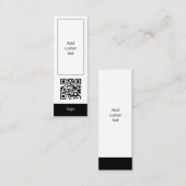 aangepaste qr-code zakelijke eenvoudige witte blad mini visitekaartje (Voorkant / Achterkant)