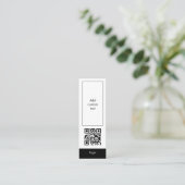 aangepaste qr-code zakelijke eenvoudige witte blad mini visitekaartje (Staand voorkant)