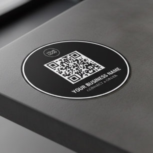 Aangepaste QR-code zakelijke logo Branding Ronde Sticker
