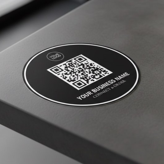 Aangepaste QR-code zakelijke logo | Branding   Ronde Sticker
