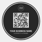 Aangepaste QR-code zakelijke logo | Branding   Ronde Sticker (Voorkant)