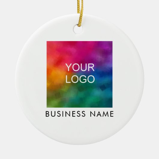 Aangepaste QR-code Zakelijke Logo Minimale Sjabloo Keramisch Ornament (Voorkant)