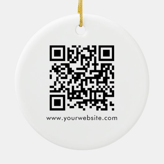 Aangepaste QR-code Zakelijke Logo Minimale Sjabloo Keramisch Ornament (Achterkant)