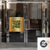 Aangepaste QR-code Zakelijke Logo Tekst Faux Gold  Raamsticker (Kantoordeur)