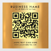 Aangepaste QR-code Zakelijke Logo Tekst Faux Gold  Raamsticker (Vel)