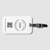 Aangepaste QR-code Zakelijke logo website Minimaal Bagagelabel (Voorkant (horizontaal))