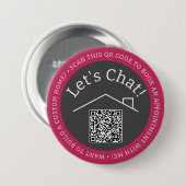 Aangepaste QR-code zakelijke marketing ronde Butto Ronde Button 7,6 Cm (Voorkant /achterkant)