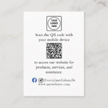 Aangepaste QR-code Zakelijke Merkkaart Menu