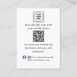 Aangepaste QR-code Zakelijke Merkkaart Menu Visitekaartje