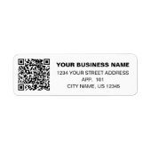 Aangepaste QR-code Zakelijke naam Eenvoudig retour Etiket (Voorkant)