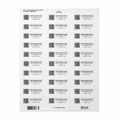Aangepaste QR-code Zakelijke naam Eenvoudig retour Etiket (Full Sheet)