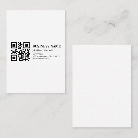 Aangepaste QR-code zakelijke naam sjabloon (Voorkant / Achterkant)