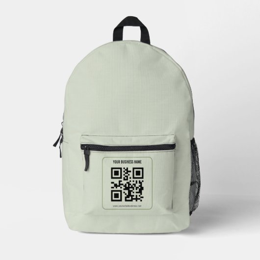 Aangepaste QR-code zakelijke naam sjabloon Bedrukte Rugzak (Voorkant)